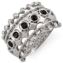 FINE 0.75ctw ACA CERTIFIED WHITE & BLACK DIAMOND RING