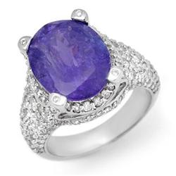 FINE 9.5ctw ACA CERTIFIED DIAMOND & TANZANITE RING GOLD