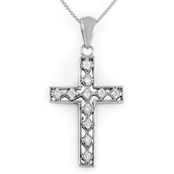 DIAMOND CROSS 0.20ctw ACA CERTIFIED NECKLACE WHITE GOLD