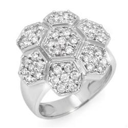 ACA CERTIFIED 1.33ctw DIAMOND BRIDAL RING IN WHITE GOLD