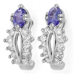 EARRINGS 0.80ctw ACA CERTIFIED DIAMOND & TANZANITE