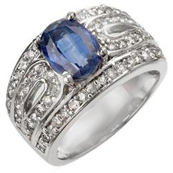 FINE 3.54ctw ACA CERTIFIED DIAMOND & KYANITE RING