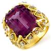 Image 1 : FINE 14.40ctw ACA CERTIFIED DIAMOND & AMETHYST RING