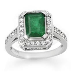 FAMOUS REPRODUCTION 2.0ct DIAMOND & EMERALD RING 14K