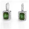 Image 1 : EARRINGS 3.5ct CERTIFIED DIAMOND & GREEN TOURMALINE