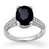 Image 1 : CERTIFIED 3.75 ctw DIAMOND & SAPPHIRE RING WHITE GOLD