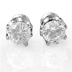 ACA CERTIFIED 2.0ct DIAMOND STUD EARRINGS IN WHITE GOLD