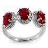 Image 1 : THREE-STONE 3.08ctw ACA CERTIFIED DIAMOND & RUBY RING