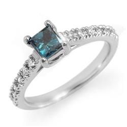 BRIDAL RING 0.75ctw ACA CERTIFIED WHITE & BLUE DIAMOND