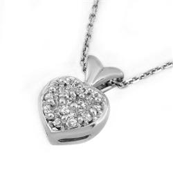 CERTIFIED 0.20ctw DIAMOND HEART NECKLACE I4K WHITE GOLD