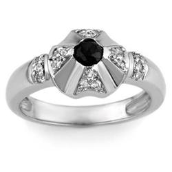 FINE 0.50ct ACA CERTIFIED WHITE & BLACK DIAMOND RING