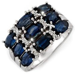 FINE 3.15ctw ACA CERTIFIED DIAMOND & BLUE SAPPHIRE RING