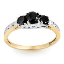 CERTIFIED 1.05ctw WHITE & BLACK DIAMOND RING 14KT GOLD