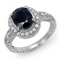 ACA CERTIFIED 3.10ctw DIAMOND & SAPPHIRE RING 14K GOLD