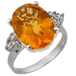 RING 5.10ctw ACA CERTIFIED DIAMOND & CHECKERED CITRINE