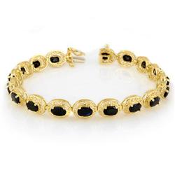 ACA CERTIFIED 12.0ct BLUE SAPPHIRE TENNIS BRACELET GOLD