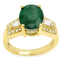 FINE 4.55ctw ACA CERTIFIED DIAMOND & EMERALD RING