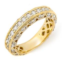 FINE 1.0ctw ACA CERTIFIED DIAMOND BAND 14KT YELLOW GOLD