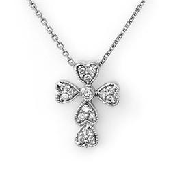 ACA CERTIFIED 0.20ctw DIAMOND CROSS NECKLACE 14KT GOLD