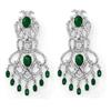 Image 1 : CERTIFIED 17.30ctw DIAMOND & EMERALD EARRINGS 14KT GOLD