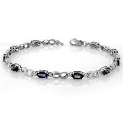 BRACELET 3.51ctw CERTIFIED DIAMOND & BLUE SAPPHIRE