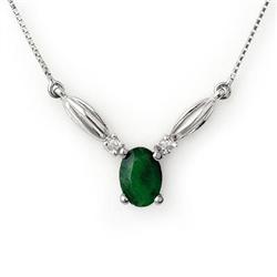 NECKLACE 1.30ctw ACA CERTIFIED DIAMOND & EMERALD