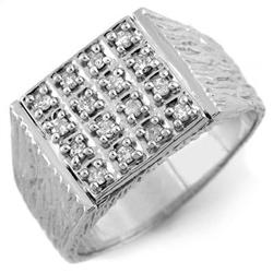 FINE 0.50ctw CERTIFIED DIAMOND MEN'S RING IN WHITE GOLD