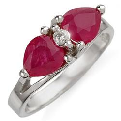 ACA CERTIFIED 2.05ctw DIAMOND & RUBY RING IN WHITE GOLD