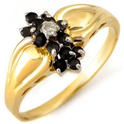 ACA CERTIFIED 0.40ctw WHITE & BLACK DIAMOND RING GOLD