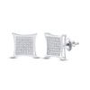 Image 1 : Diamond Kite Square Earrings 1/5 Cttw Sterling Silver