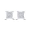 Image 2 : Diamond Kite Square Earrings 1/5 Cttw Sterling Silver