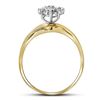 Image 2 : Prong-set Diamond Oval Cluster Ring 1/5 Cttw 10kt Yellow Gold