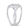 Image 3 : Diamond Negative Space 3-stone Ring 3/8 Cttw 10kt White Gold