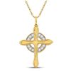 Image 1 : Diamond Cross Pendant 1/4 Cttw 10kt Yellow Gold