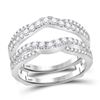 Image 1 : Diamond Wrap Ring Guard Enhancer 5/8 Cttw 14kt White Gold