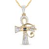 Image 1 : Mens Black Color Enhanced Diamond Ankh Cross Charm Pendant 1/2 Cttw 10kt Yellow Gold