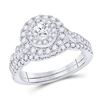 Image 1 : Diamond Bridal Wedding Ring Band Set 1 Cttw 14kt White Gold