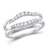 Image 1 : Diamond Wrap Ring Guard Enhancer 1/3 Cttw 14kt White Gold