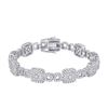 Image 1 : Diamond Square Link Bracelet 5-3/4 Cttw 14kt White Gold