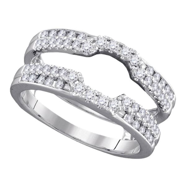 Diamond Solitaire Enhancer Wedding Band 1/2 Cttw 14kt White Gold