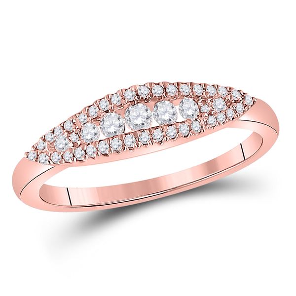 Diamond Modern Anniversary Band Ring 3/8 Cttw 14kt Rose Gold