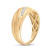Image 4 : Mens Diamond Diagonal Wedding Band Ring 1/2 Cttw 10kt Yellow Gold