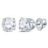 Image 1 : Diamond Solitaire Earrings 1 Cttw 14kt White Gold