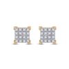 Image 2 : Diamond Square Earrings 1/10 Cttw 10kt Yellow Gold