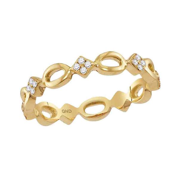 Diamond Stackable Band Ring 1/8 Cttw 10kt Yellow Gold