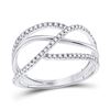 Image 1 : Diamond Open Strand Band Ring 1/5 Cttw 10kt White Gold