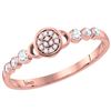 Image 1 : Diamond Cluster Stackable Band Ring 1/6 Cttw 14kt Rose Gold