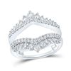 Image 1 : Diamond Solitaire Enhancer Wedding Band 1 Cttw 14kt White Gold