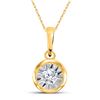 Image 1 : Diamond Solitaire Pendant 1/8 Cttw 10kt Yellow Gold