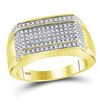 Image 1 : Mens Diamond Rectangle Band Ring 1/5 Cttw 10kt Yellow Gold